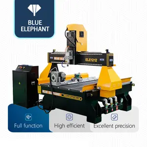 China CNC 4*4ft advertising CNC Router 1212 wood carving machine with rotary axis for making 3D cylindrical sculpture