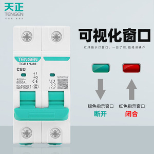 Disjoncteur miniature Tengen Tgb1n 80a 400v 6000a type C80 pour usage domestique - Product Image 5