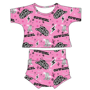 Hot Selling Meisjes <span class=keywords><strong>Lounge</strong></span> Sets Peuter Baby Zomer Korte Mouwen Top + Bummies Kleding Outfits Kids Schattige Luipaard Print Sets - Product Image 2