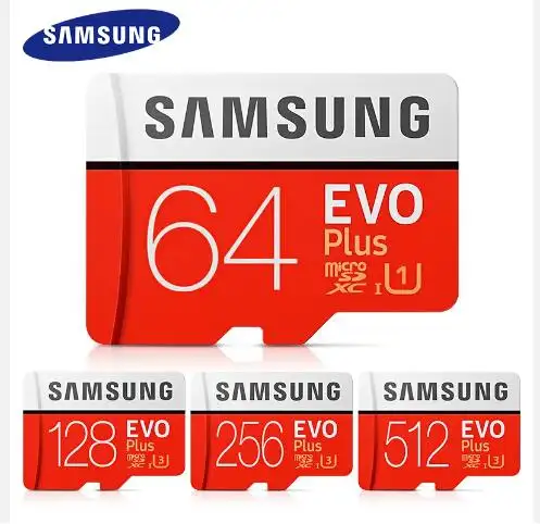 Original Samsung EVO PLUS Micro TF Flash Tarjeta SD 128GB-512GB hasta 130 MB/s Velocidad V90 Compatibilidad para teléfono y PC Cámara-Ready