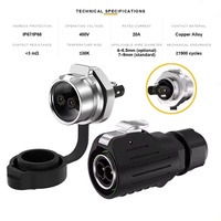 Connecteur d'alimentation de haute qualité, étanche IP68, circulaire, LP16, à broches estampillées, 2/3 broches, pour alimentation électrique