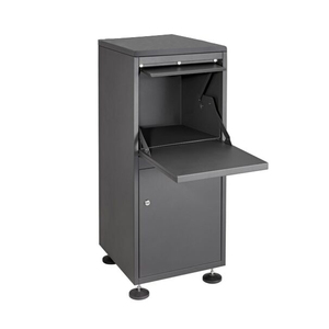 Boîte à colis sécurisée en acier noir sur <span class=keywords><strong>pied</strong></span> avec 4 pieds à levier Boîte aux lettres de rangement Boîte à colis - Product Image 5