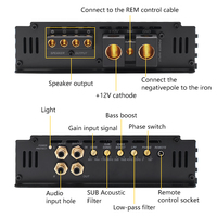 Amplificateur de voiture mono 1500W de classe AB style coréen avec logo lumineux, dissipateur thermique et filtre de croisement OEM ODM – Vente en gros