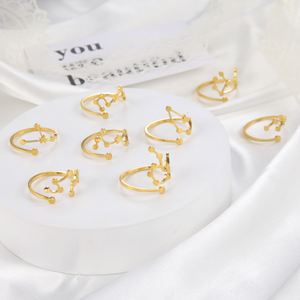 Anillos <span class=keywords><strong>del</strong></span> Zodiaco Myshape para Mujer, Anillos de Acero Inoxidable con Signos <span class=keywords><strong>del</strong></span> Horóscopo Aries y <span class=keywords><strong>Leo</strong></span>, Joyería Astronómica, Tendencia <span class=keywords><strong>2022</strong></span> - Product Image 1