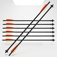 Flèche de tir à l'arc en fibre de verre HUANTU X1 HT avec plume en plastique et pointe en acier pour arc classique et arc à poulies, chasse et tir