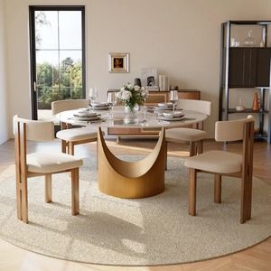 Luxury Dining Room Furniture Set <strong>Round</strong> Marble Sintered Stone Dining <strong>Tables</strong> and Chairs Home Furniture for Hotel Villa Outdoor Use - Product Image 3