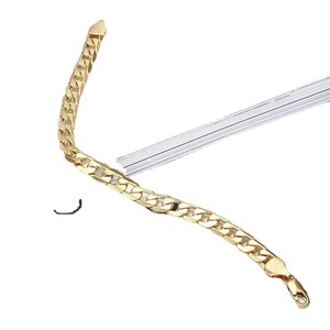 Men's 18K Gold Plated Geometric Chain <b>Bracelet</b> 8mm <b>Copper</b> Alloy Jewelry Gift - Product Image 5