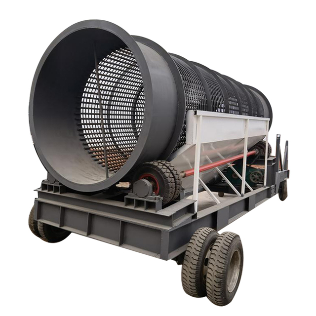 Energy-Saving Mobile Screening Machine With Diesel Engine Rotary Portable Compost Trommel Screen