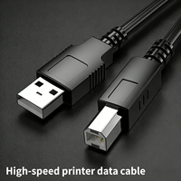Câble d'imprimante USB 2.0 noir de haute qualité 1m 1,5m 2m nickelé Type A mâle vers Type B mâle