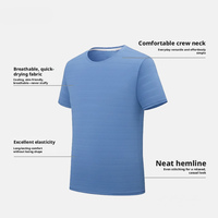 T-shirt décontracté uni à col ras du cou en jersey, haute technologie, effet rafraîchissant, séchage rapide, idéal pour l'été, personnalisable avec logo pour événements de groupe et course à pied
