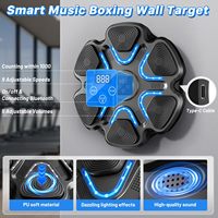 Machine de boxe musicale avec Bluetooth, entraîneur de frappe interactif avec lumières LED, fixation murale pour salle de sport à domicile, adultes et enfants