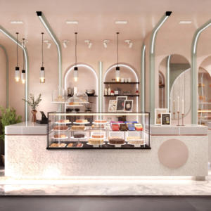 Design d'Interni per Pasticceria, Vetrina Espositiva in Vetro Personalizzata per Dessert, Decorazione su Misura per Negozio di Dolci - Product Image 4