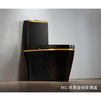 Sanitaires de luxe chinois en céramique noire dorée, toilettes colorées, toilettes en or, WC