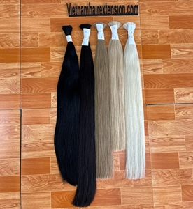 Cheveux humains en gros, mèches lisses blond cendré et gris fumé, de qualité supérieure pour tresses - Product Image 5