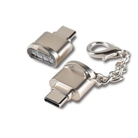 Nuevo Adaptador de Lector de Tarjetas USB C Mini de Bolsillo, Económico y Moderno, de Aleación de Aluminio para iPhone, Tableta, Teléfono Móvil, Lector de Tarjetas de Memoria TF SD
