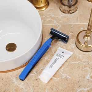 Maquinilla de afeitar ambiental con mango de goma azul de uso único para <span class=keywords><strong>hotel</strong></span> PARA USO HOTELERO - Product Image 4