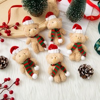 Ours en peluche de Noël mignon et joyeux, jouet en peluche douce pour enfants et adolescents, accessoire de sac, porte-clés, pendentif pour cadeau