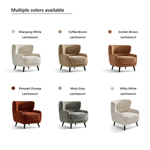 Fauteuil simple en tissu décontracté, options multicolores, fauteuil inclinable en fausse fourrure, fauteuil moderne de loisirs pour salon, chambre, balcon - Product Image 6