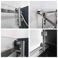 Système de porte coulissante pour cabine de douche, quincaillerie pour cabine de douche, kits de salle de bain avec porte en verre sans cadre