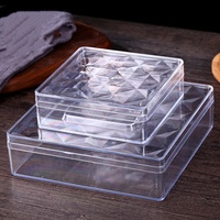 Boîte d'emballage de biscuits de forme carrée PS boîte de collation alimentaire, boîte transparente boîte à bonbons heureuse boîte en plastique transparente