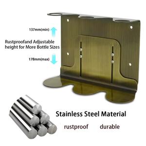 Dispensador de Jabón Triple de Acero Inoxidable con Superficie Cepillada, Moderno y que Ahorra Espacio, Soporte para Champú y <span class=keywords><strong>Gel</strong></span> de Ducha - Product Image 3