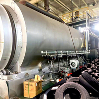 Usine de pyrolyse du caoutchouc : machine à transformer les pneus usagés en huile, 15 TPD, contrôle PLC continu, système de recyclage des gaz et de sécurité des émissions