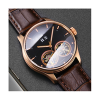 Montres mécaniques lumineuses à double tourbillon de style calendrier, en acier, pour entreprise, conçues et produites en usine, pour marque privée