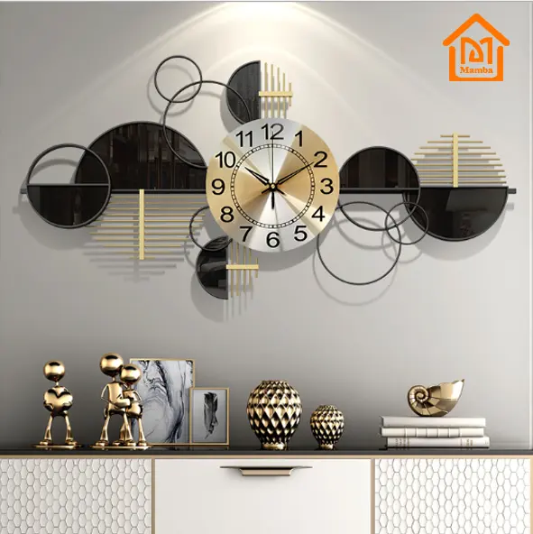 Nordic Light luxe horloge murale salon décoration de la maison personnalité horloges murales pour salon décoratif métal Arts