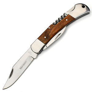 Cuchillo plegable multifuncional de acero inoxidable 440c, mango de madera, abridor de Vino de Bolsillo EDC para uso diario de Hobby al aire libre, OEM - Product Image 1