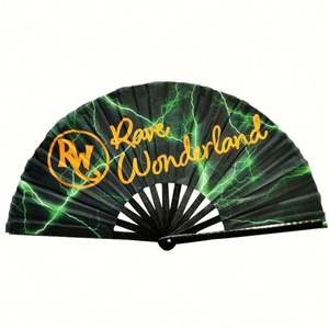 Abanico Plegable de Bambú Personalizado de 33 cm con Técnica de Pintura para Discotecas, Precio de Fábrica - Product Image 4