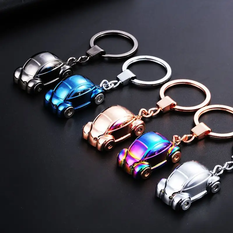 패션 하이 퀄리티 다채로운 럭셔리 자동차 LED 빛 선물 상자 미니 LED 손전등 자동차 열쇠 고리