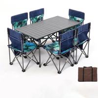 Meja dan kursi berkemah, Outdoor kamping pantai Keluarga piknik meja dan kursi set portabel lipat Solid meja dan kursi
