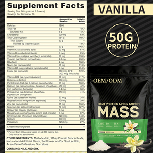 <span class=keywords><strong>Gainer</strong></span> de Masa Muscular, Proteína de Suero de Leche Alta en Proteínas <span class=keywords><strong>para</strong></span> Aumentar de Peso en Adultos, 50g+ por Porción, OEM/ODM, Marca Privada, Certificado GMP - Product Image 2