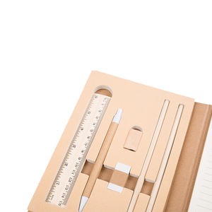 Regalo promocional logotipo personalizado cuaderno negro <span class=keywords><strong>barato</strong></span> A5 40 hojas forradas con juego de papelería - Product Image 6