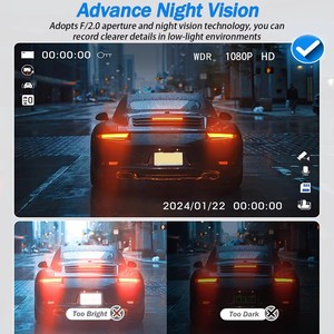 กล้องติดรถยนต์แบบสามเลนส์ ความละเอียด 1080P HD หน้าจอ 2 นิ้ว พร้อมระบบมองเห็นในเวลากลางคืน - Product Image 3