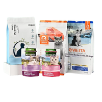 Sachet alimentaire en plastique à trois soudures, autoportant, avec fermeture éclair, sous vide, en feuille d'aluminium de qualité alimentaire pour aliments pour bébés, gelée, sucre, aliments pour animaux de compagnie