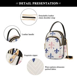 Bolso de Mano Mini con Estampado de Iris Personalizado y Correa de Cadena Dorada - Product Image 4