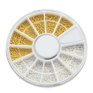 Décoration d'ongles 12 couleurs Or Argent Petites billes d'acier Boîte de perles caviar Accessoire de manucure DIY Vente en gros - Product Image 3