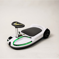 Voiture électrique rose 24V2A pour enfants, style trottinette, jouet à roulettes avec lumières LED, charge 100kg, anti-retournement, kart de drift