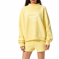 Sweat-shirt personnalisé OEM brodé à carreaux gingham et pois, col montant, épaules tombantes, grande taille, respirant et coupe-vent pour femme