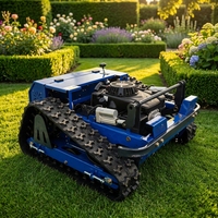 Tondeuse à gazon robotisée industrielle télécommandée, moteur à essence, chenilles, pour jardin, ferme, terrain accidenté, directement de l'usine