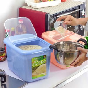 Rice Holder 10kg Plastic Storage Box Rectangle With Lid For Kitchen Use - Product Image 4