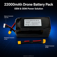 En Çok Satan 22000mAh 25C 12S 44.4V Katı Hal Lipo Drone Pili 500 Döngü Ömrü ile Tarım İlaçlama Drone'u için