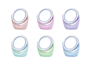 Round <b>Light</b> up Makeup Mirror 3 Colors Dimmable LED Makeup Mirror with <b>Lights</b> for Bedroom Touch Control - Product Image 4