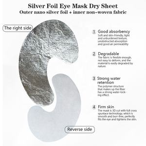 Patchs pour les yeux en feuille d'argent premium Anti-âge Soulagement des poches avec rétinol Acide hyaluronique Vegan <span class=keywords><strong>Effet</strong></span> rafraîchissant à absorption rapide - Product Image 4