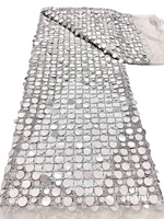 Tissu en dentelle africaine à gros sequins - Luxe élégant et brillant pour robes de soirée et tenues de fête