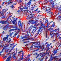 Perlengkapan Dekorasi Hari Kemerdekaan Amerika untuk Luar Negeri, Hiasan Plastik, Pita Dekorasi Tempat, Bendera, dan Rumbai Bendera
