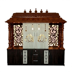 Premium Quality Teak Wood Hindu Pooja Mandir with Doors Hot Selling Wooden Temple For Pooja Room For Home Decor - Product Image 4