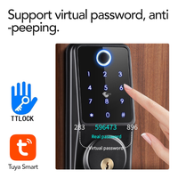 Lermom الأمن سلامة الجبهة الباب قفل نقر اسطوانة كلمة RFID بطاقة بصمة الذكية ديدبولت باب من الفولاذ والخشب قفل