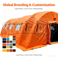 Tente de terrain gonflable quatre saisons Oxford haute résistance au vent, imperméable, pour 6-8 personnes, double couche isolée, d'urgence